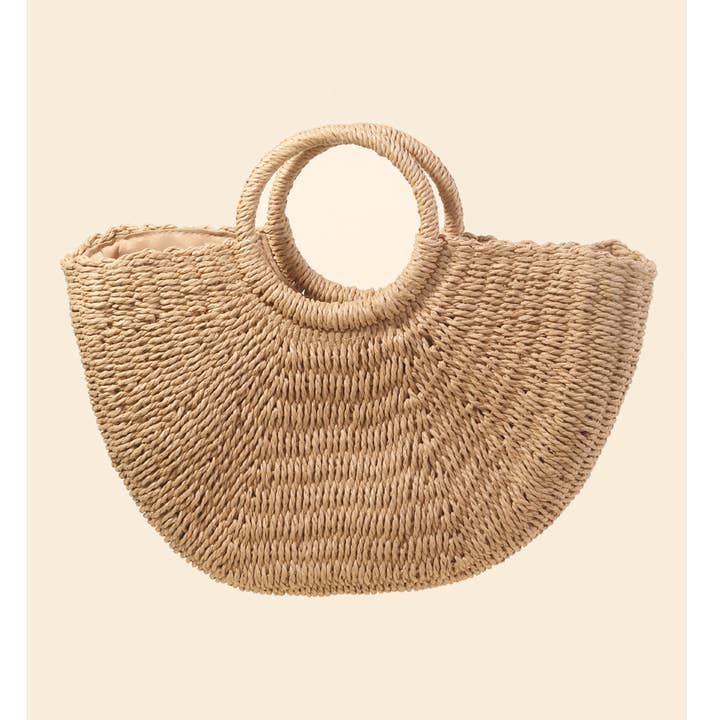 Anarchy Street – wholesale Beach bag – Half Moon Straw Tote Bag1