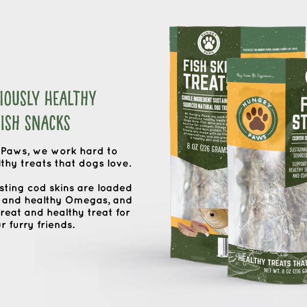 Hungry Paws - Vente Friandises – chien - Bâtonnets en peau de cabillaud pour chiens - 8 oz (227 g)3