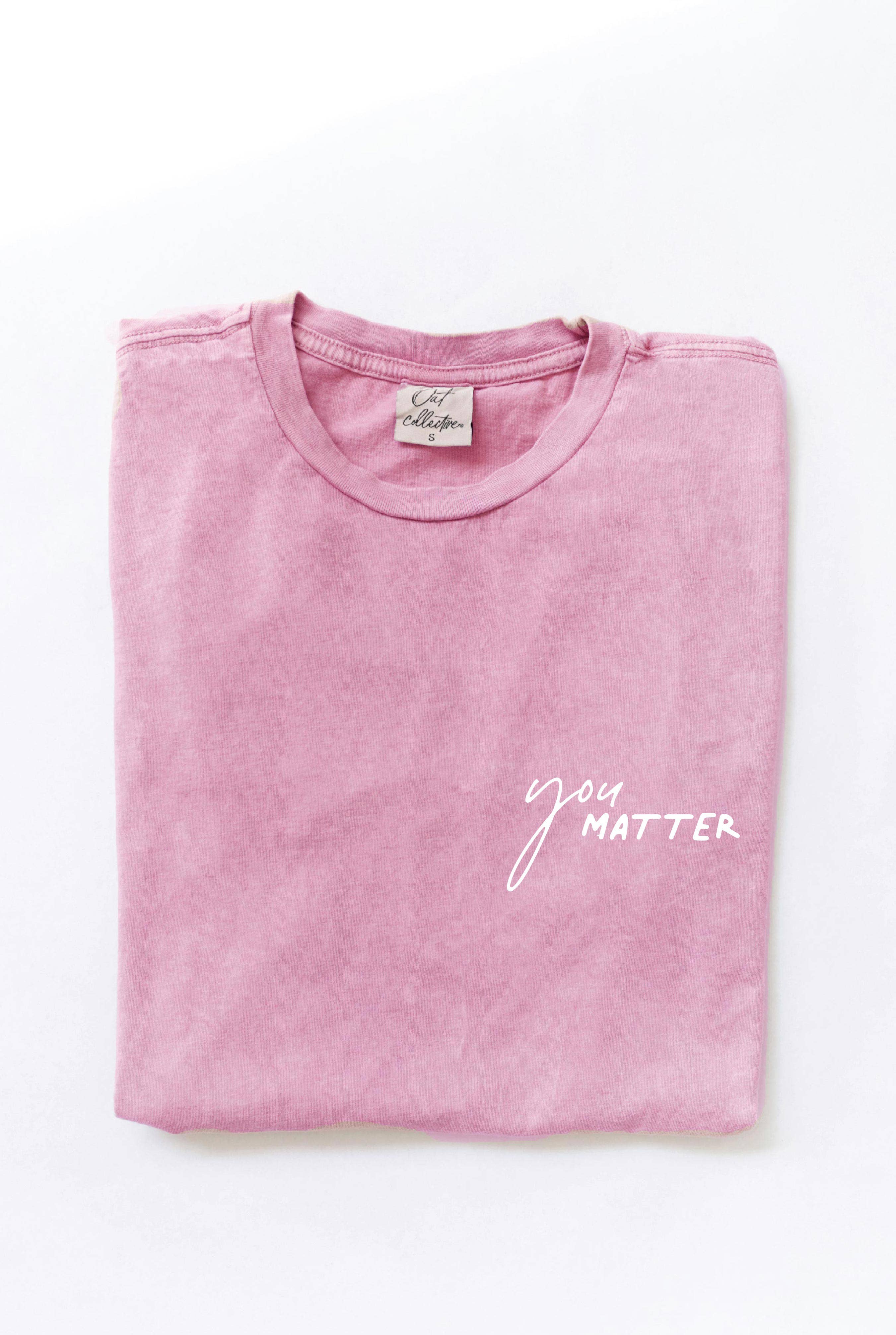 OAT COLLECTIVE – wholesale T-shirts med screentryck – Dam – DU MATTER Front & Back Mineral Grafisk Topp8
