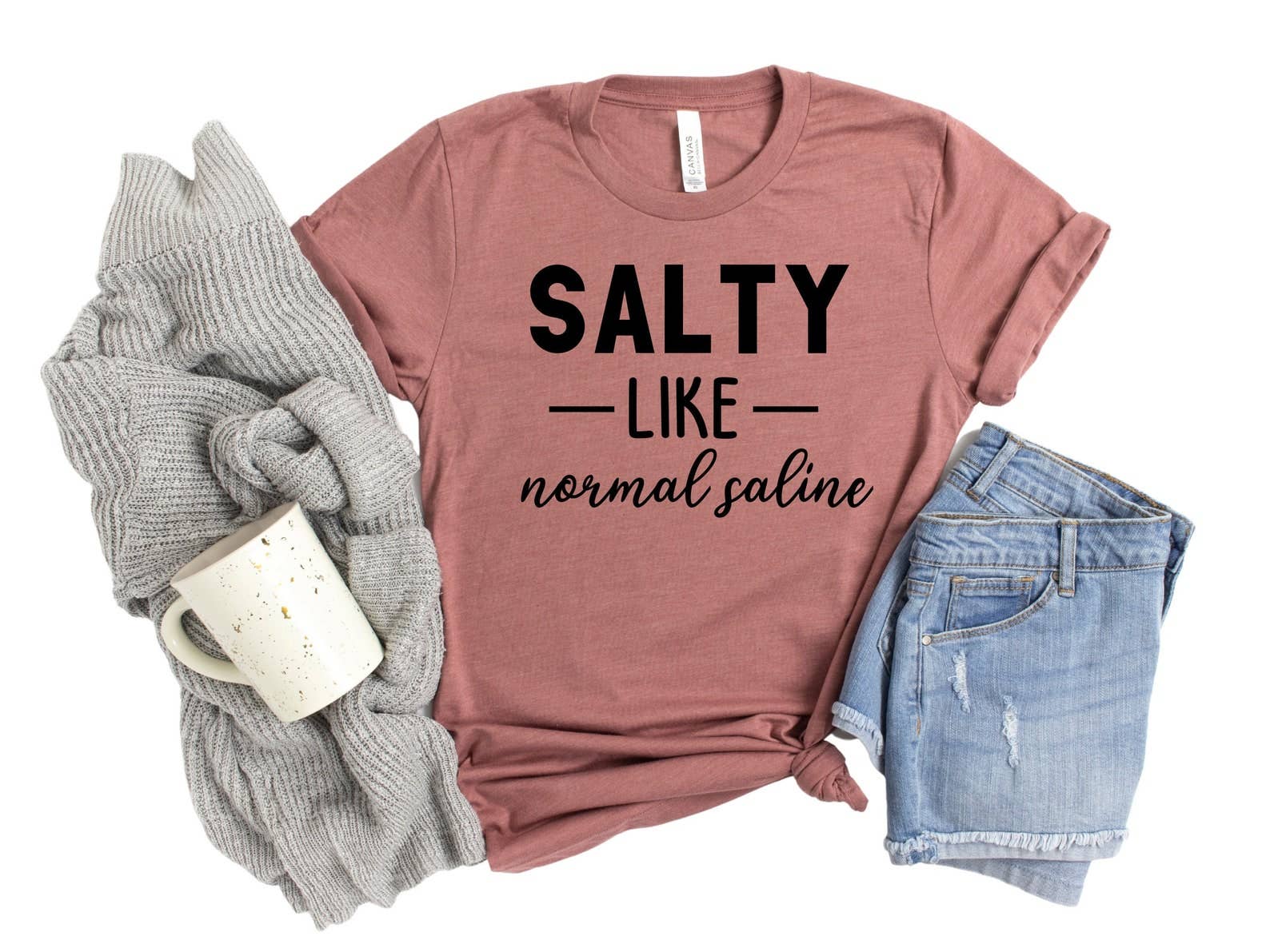 VibeClothing - Wholesale Screen Printed T-Shirt - Women's - Salty Like Normal Saline T-shirt0
