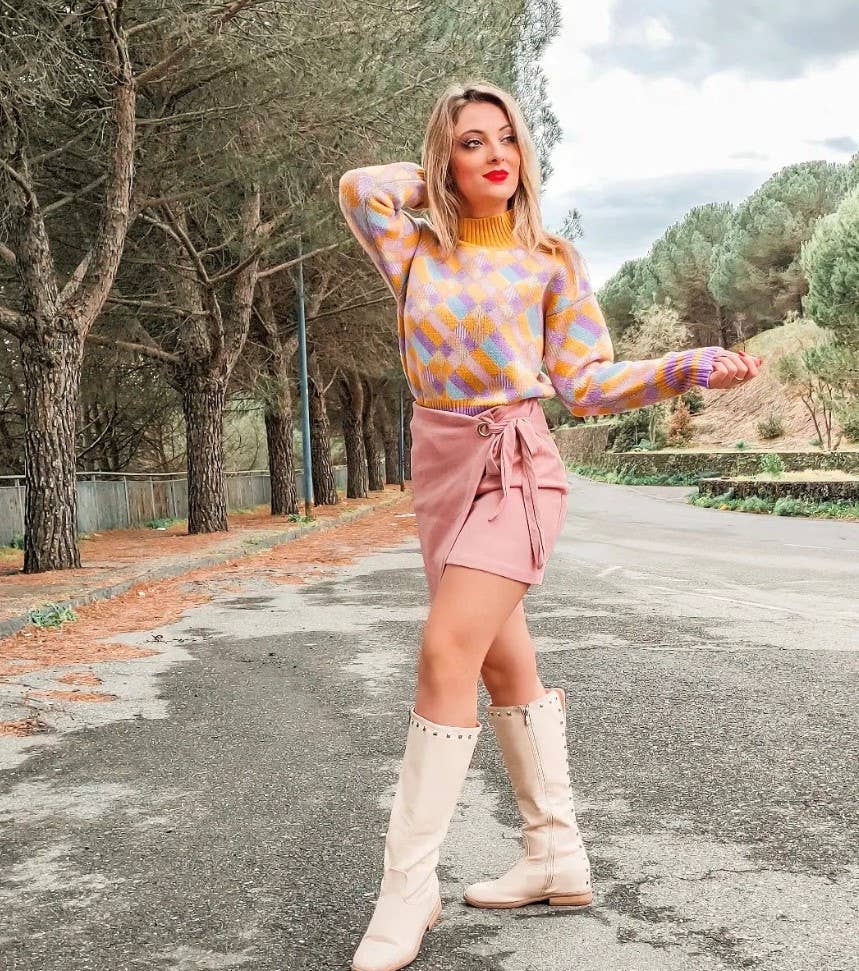 FEMINAE COSMETICS SRL - Wholesale Knit Sweater - Women's - Brunella Gori Women's Rhombus Pullover Sweater, 100% Wool RWS5