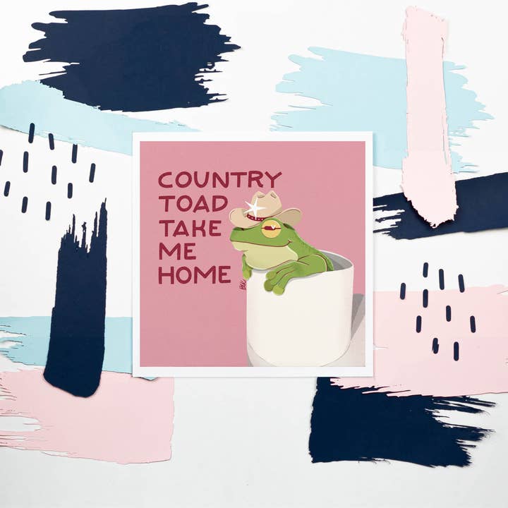 Art Print Country Toad Take Me Home for wholesale by Betina C Koche