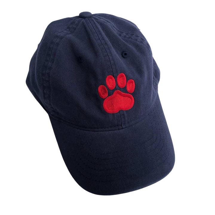Paw Print Hat, Navy for wholesale by Chloe & Max LLC