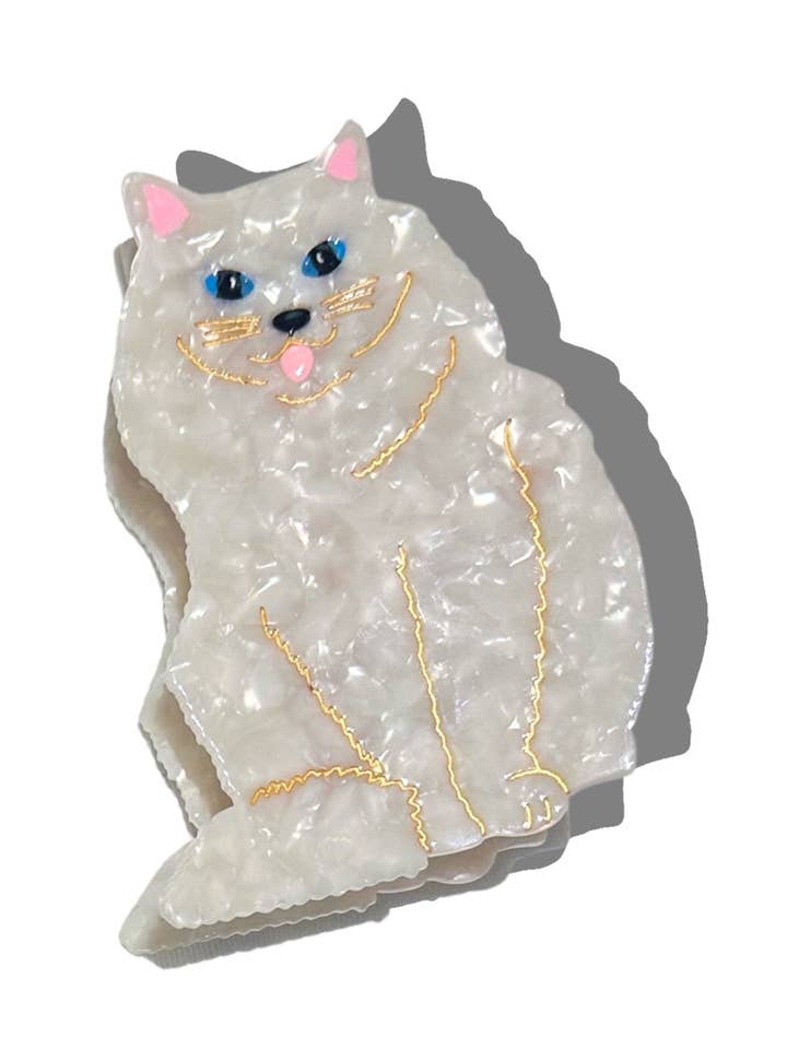 Hand-painted Persian Cat Claw Hair Clip | Eco-Friendly for wholesale by Solar Eclipse