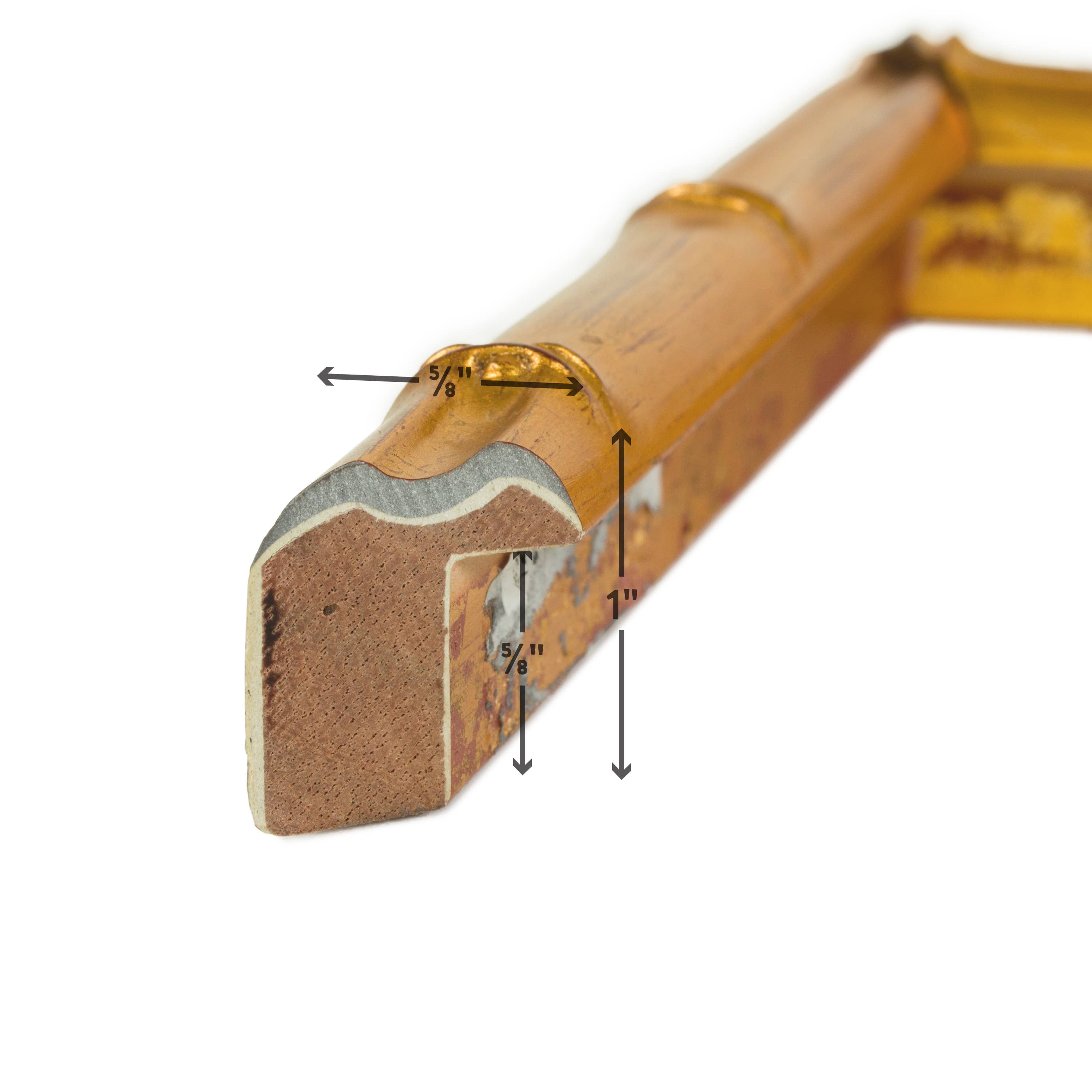 Craig Frames - Wholesale Picture Frame - 12x12 Picture Frame, Vintage Bamboo Vintage Gold, Assembled1