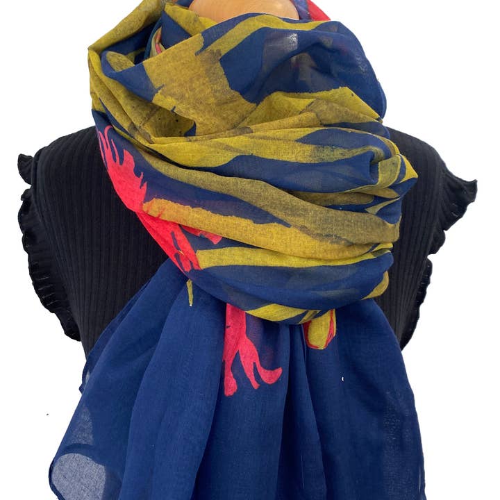 Lenço casual de tulipas pretas papagaio por atacado de Mary Ann Rogers Gallery