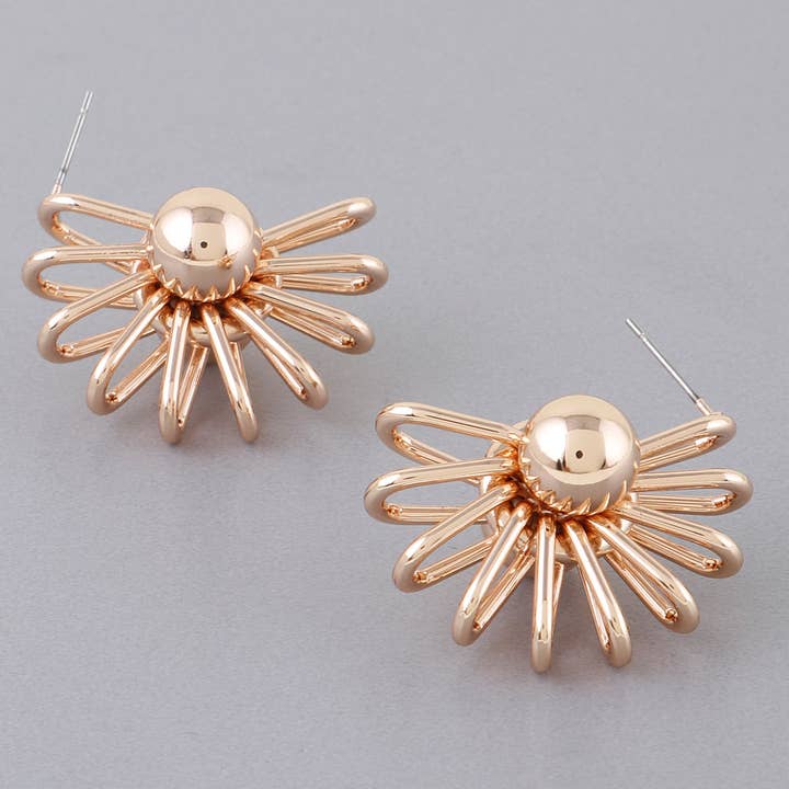 3AM BY H&D ACCESSORIES - Wholesale Stud/Post Earrings - Double Shiny Neutron Wire Stud Earrings