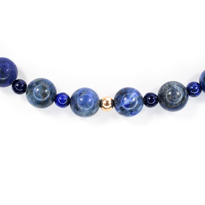 Lapis Lazuli Infinity Grande Choker för wholesale av Ripple | Reiki Infused Jewelry