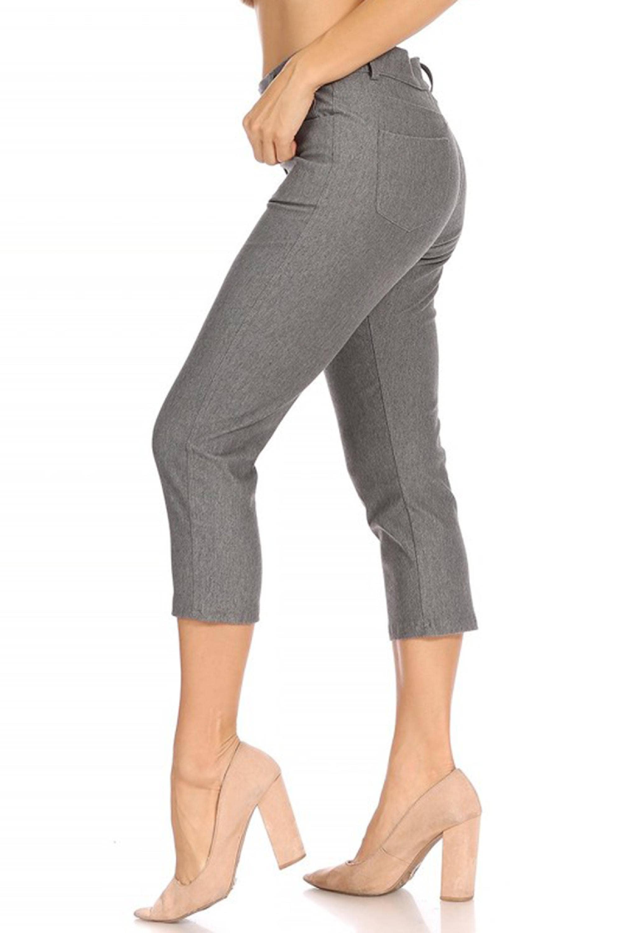 MOA COLLECTION - Wholesale Pants - Women's - Women's Casual Comfy Slim Pocket Jeggings Capri Pants13
