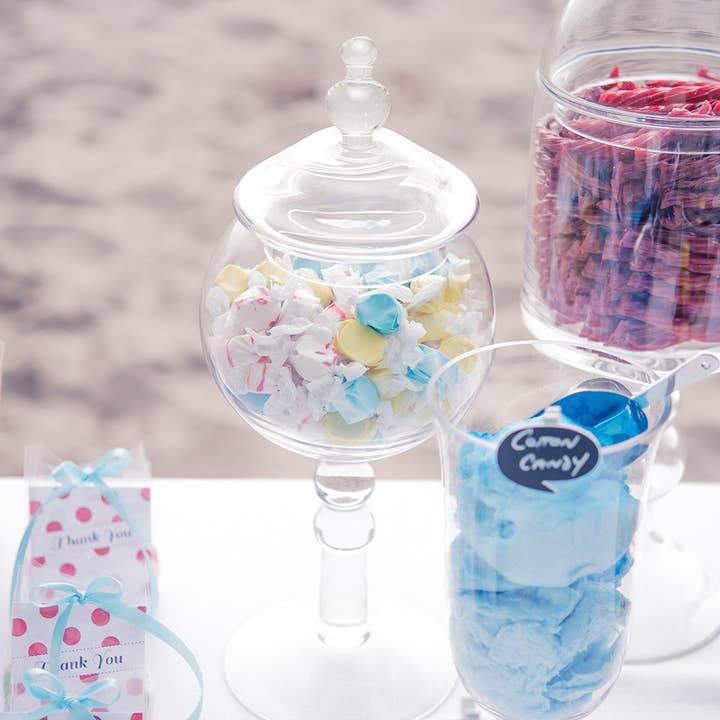 Weddingstar Inc. – wholesale Apothecary jar – Large Glass Apothecary Candy Jar–Footed Globe Bowl With Lid