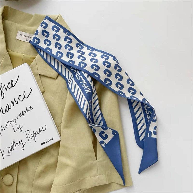 ShieldChic - Wholesale Scarf - Women's - Vintage Printed Slim Hair Silky Scarf7