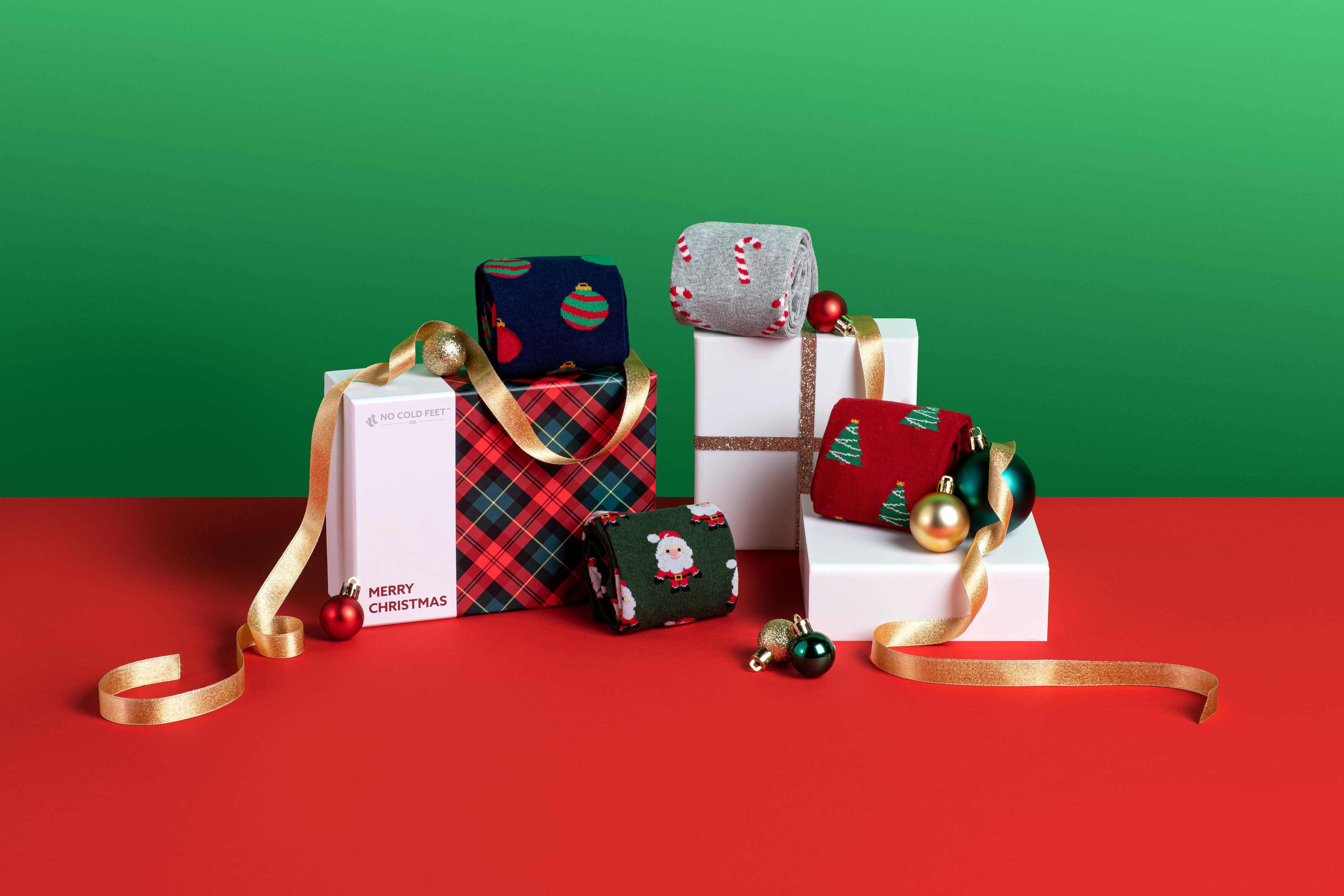 No Cold Feet - Wholesale Socks - Unisex - Christmas Gift Box 4 Sock Set2