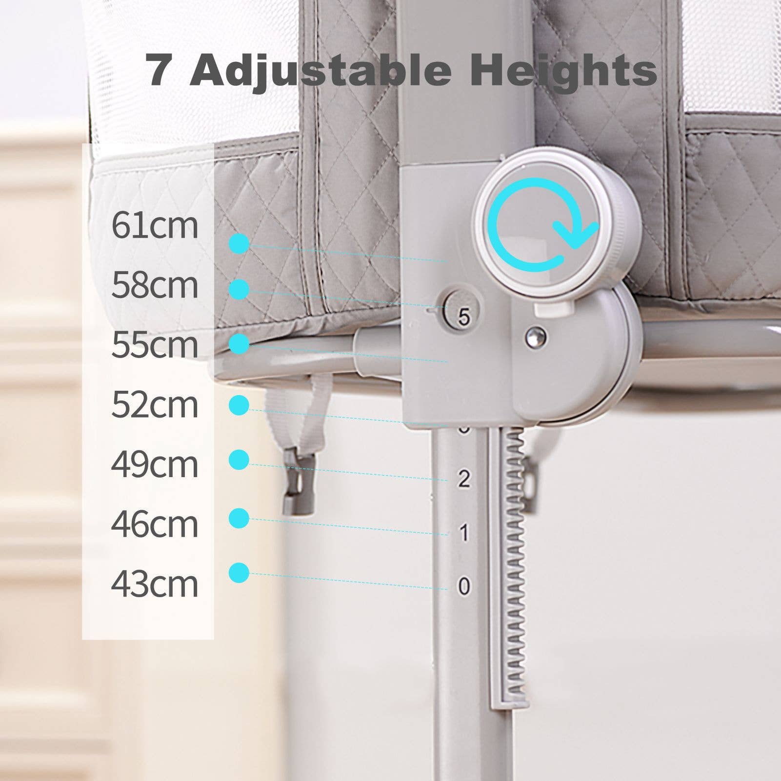 Sunveno - Wholesale Bassinet - Baby - Portable Baby Crib Bassinet with Adjustable Height 3