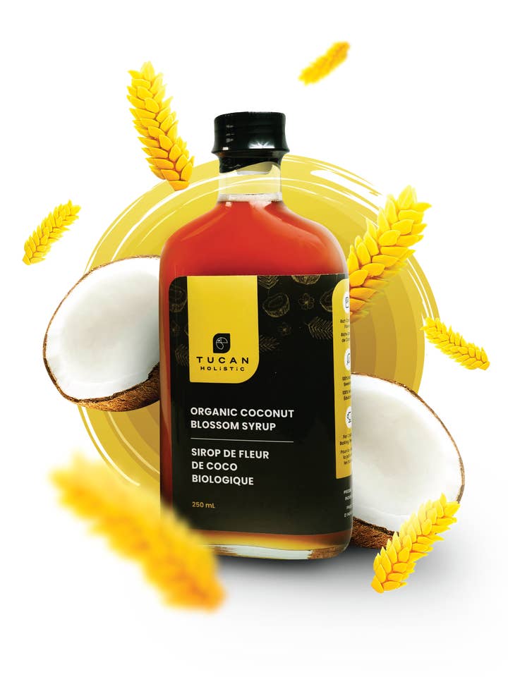 Økologisk kokosnødblomstsirup - 250ml glasflaske for engroshandel hos Tucan Holistic
