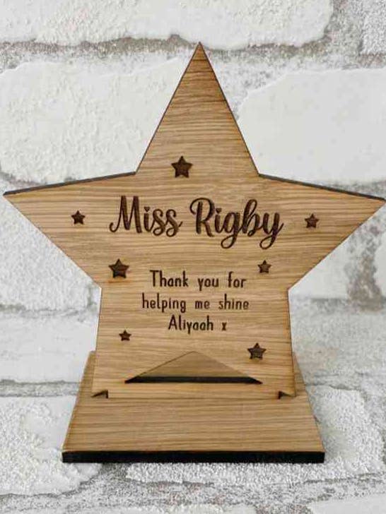 Teacher Gift - Thanks For Helping Me Shine Plaque for wholesale by The Funky Deer