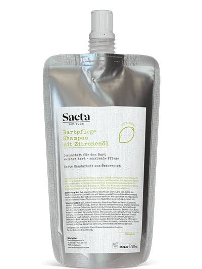 Shampoo per barba con olio di limone (sacchetto di ricarica) - 200ml per la vendita all'ingrosso da parte di Saeta