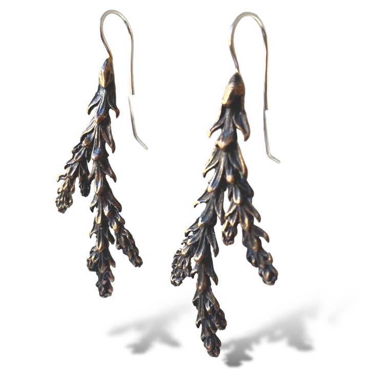 Warm Deerhorn Cedar Large French Hook Earrings for wholesale by Merzatta