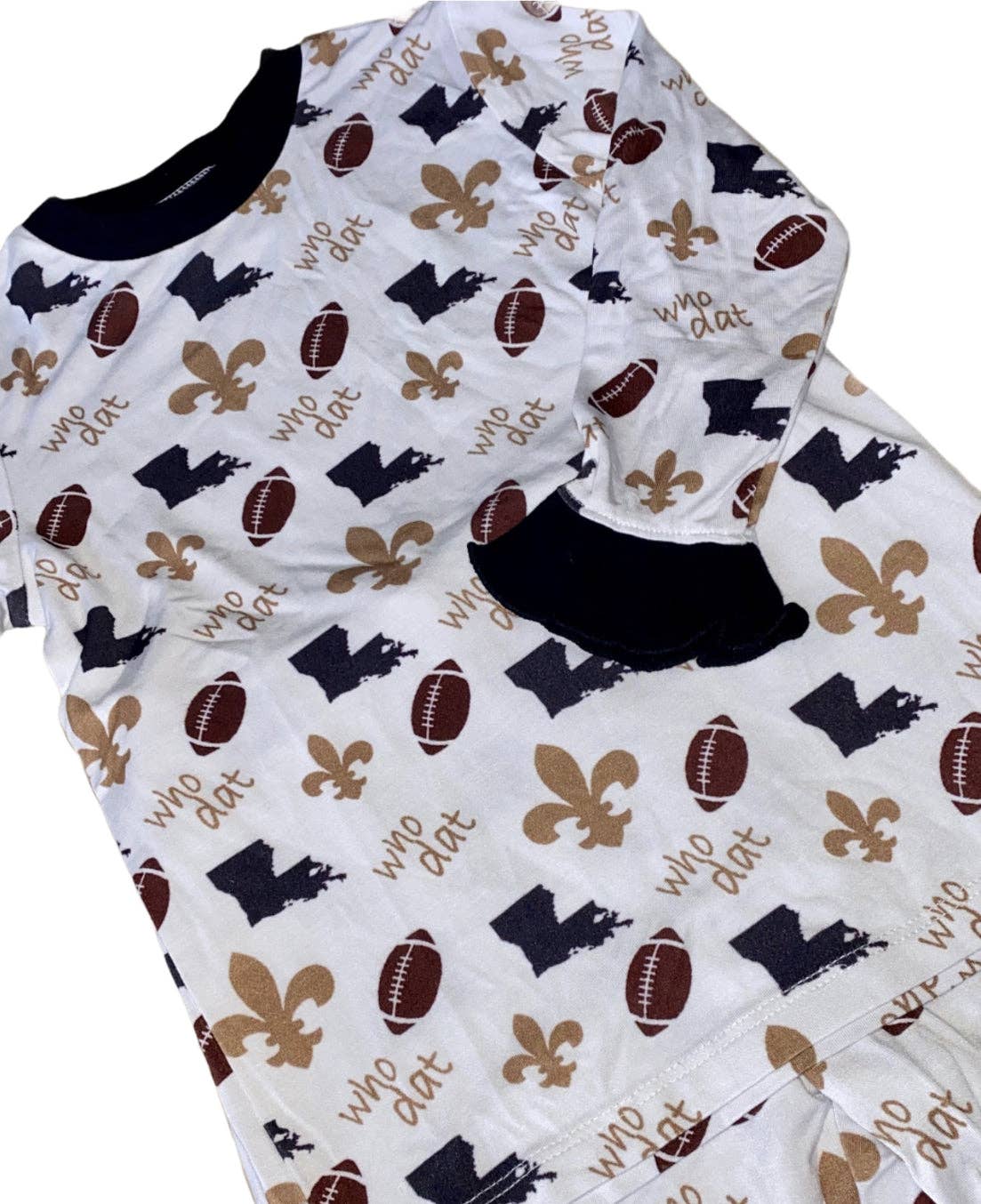 Belle Cher - Wholesale Sleepwear Set - Kids - Who Dat Ruffle Bamboo Pajamas1