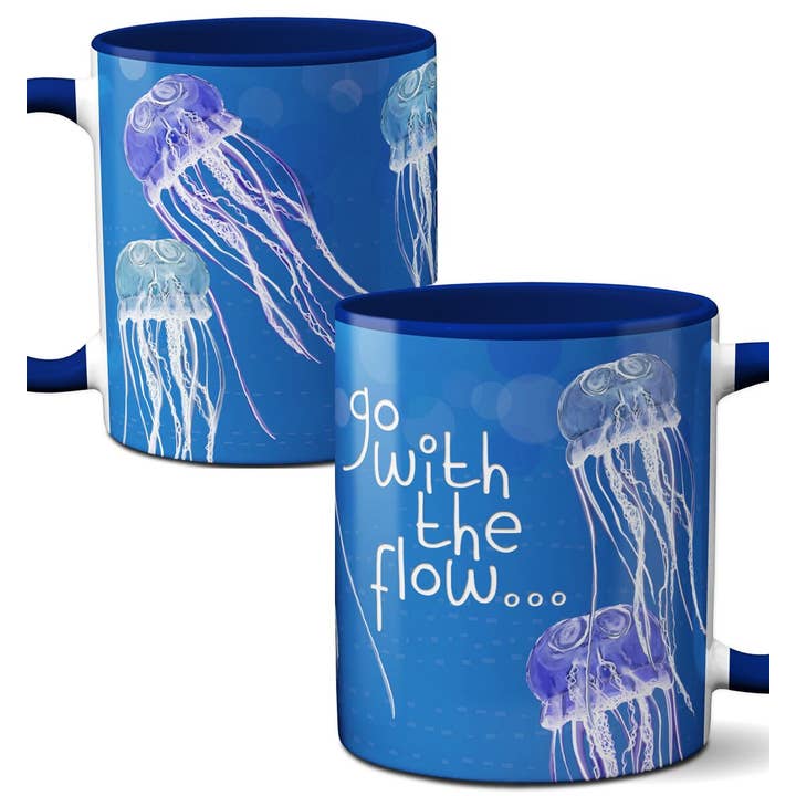 Jellyfish Flow Blue Mug for wholesale by Pithitude