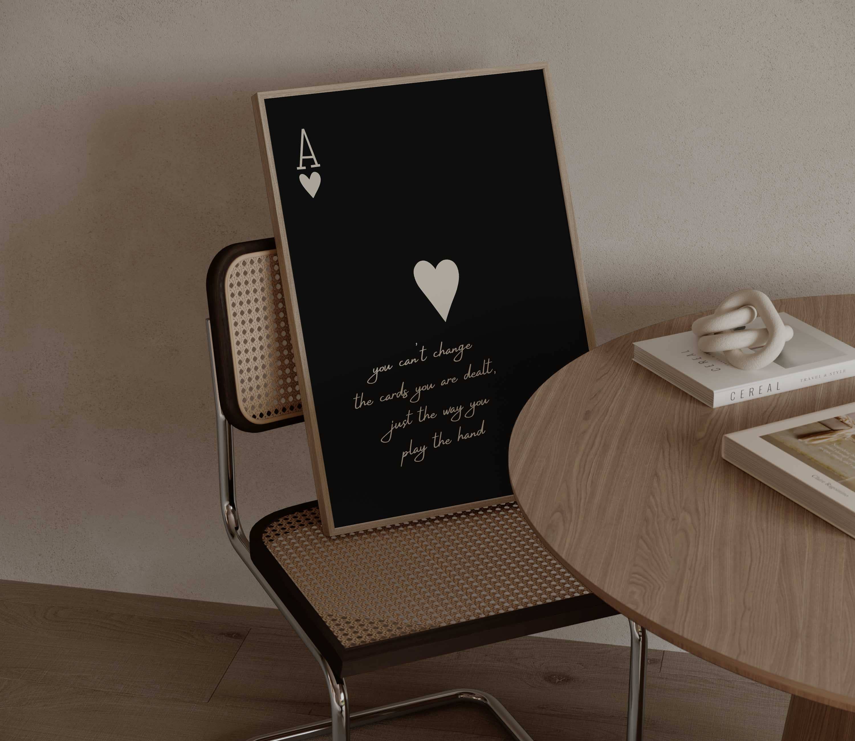 D'LUXE PRINTS - Wholesale Art Print - The Cards You Are Dealt Print - Black Beige4