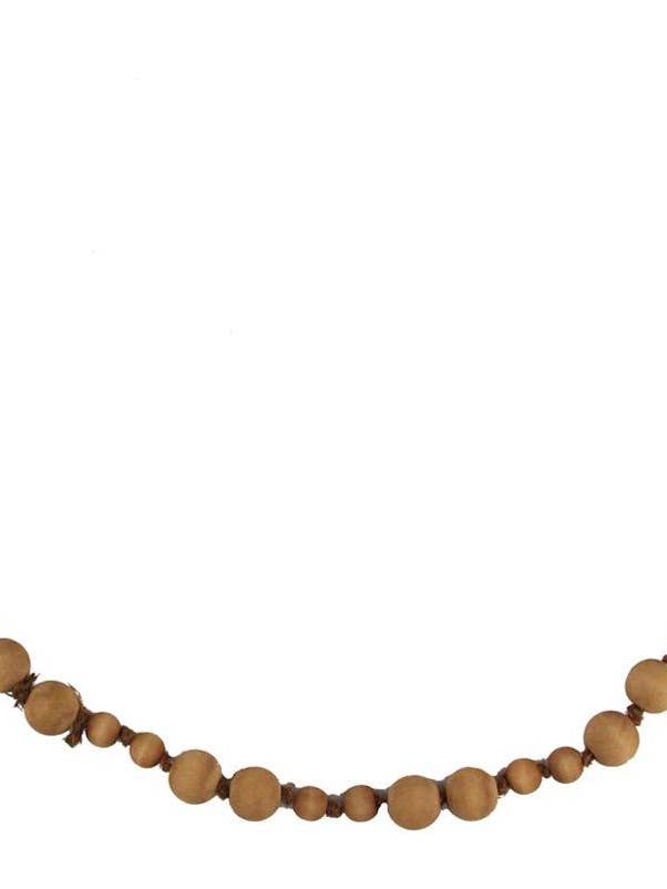 39"L Mixed Size Round Wood Bead Garland-Brown Stain-MZ197704 for wholesale by General Wholesale Inc