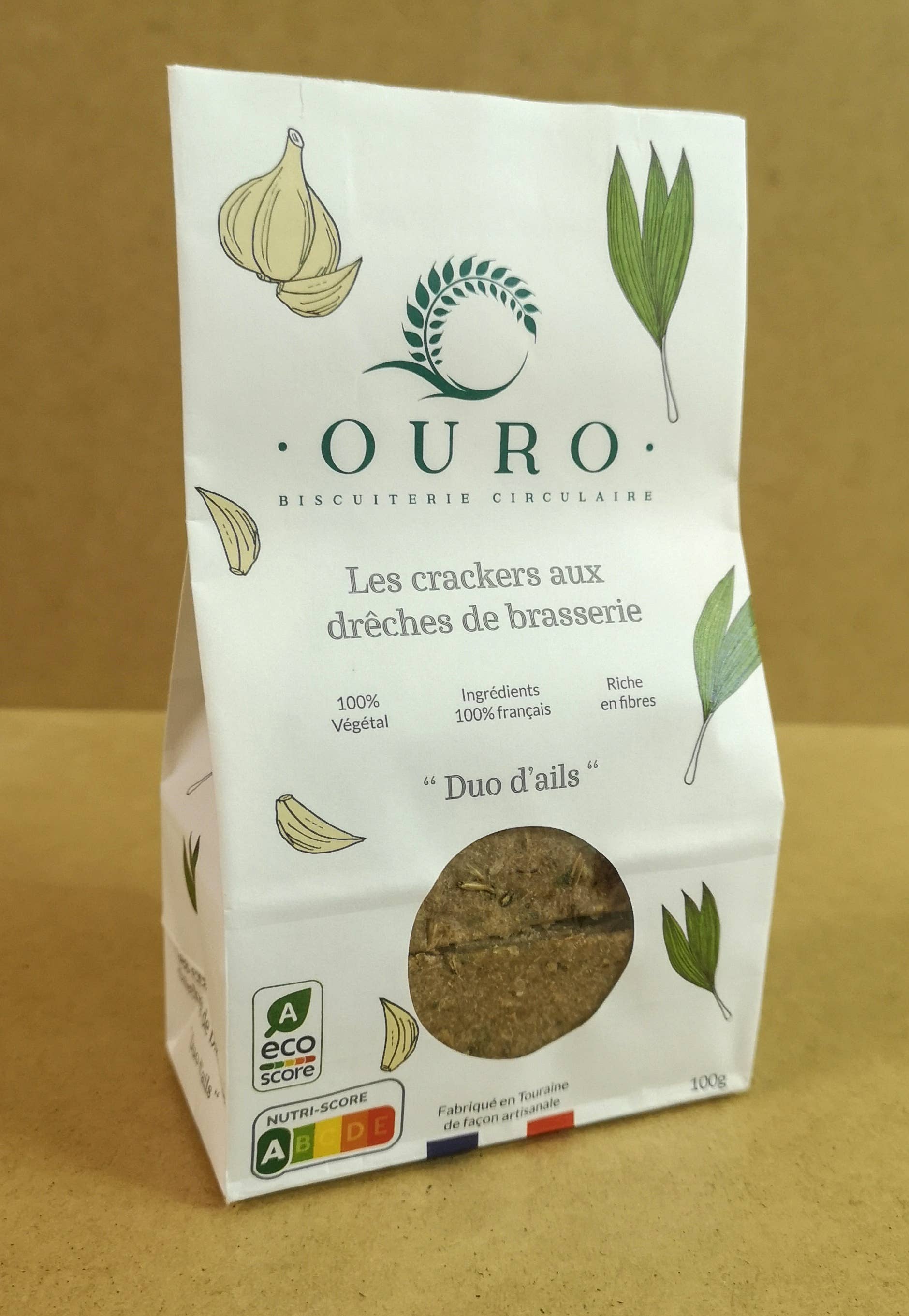 Biscuiterie OURO – Engroshandel Kiks – „Duo d'Ail“ kiks med bryggeri nødder [100g]1