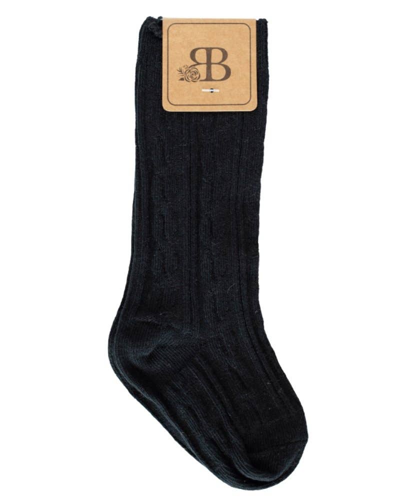 Bailey's Blossoms - Wholesale Socks - Kids - Pepper Knee-High Cable Knit Socks5