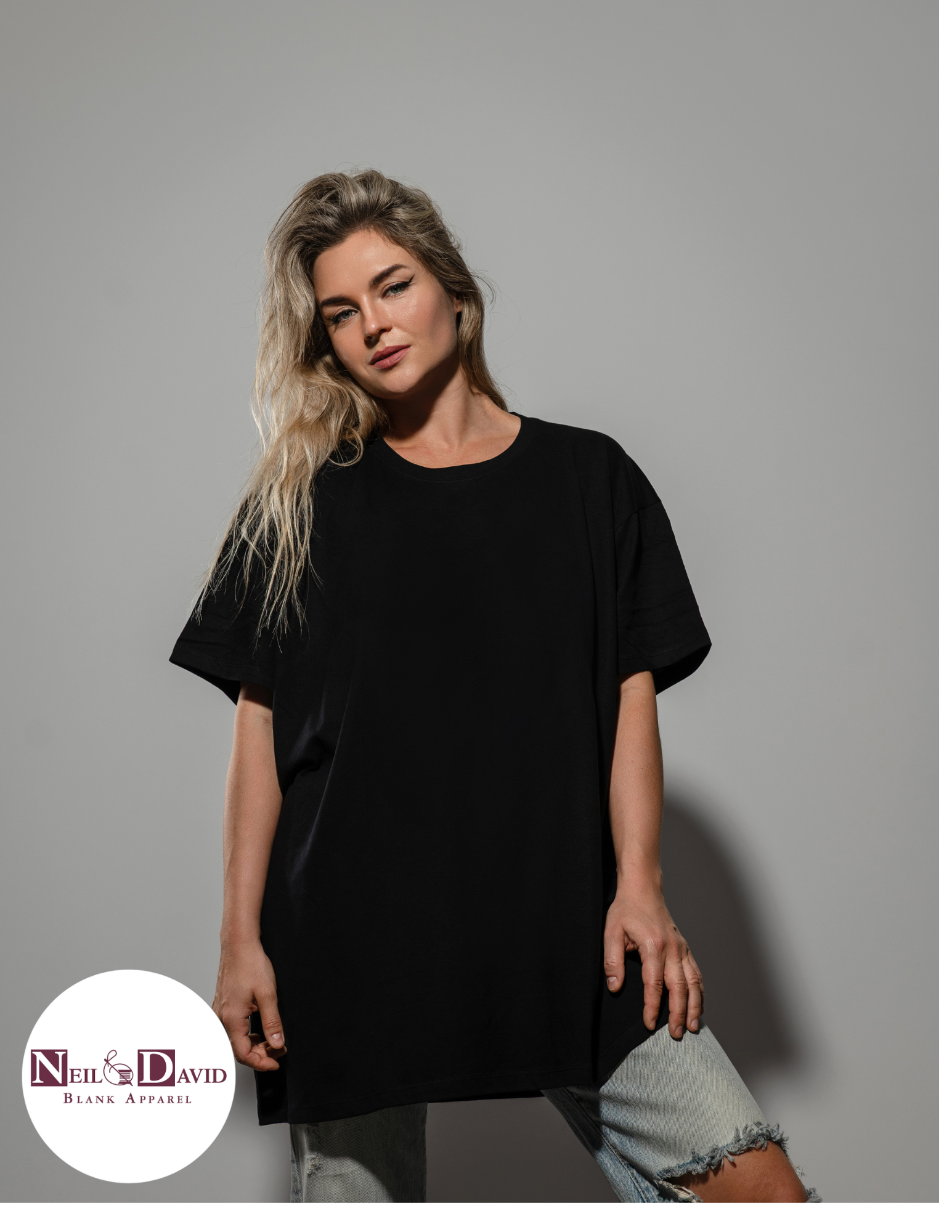 Neil & David - Wholesale T-Shirt - Women's - Heavyweight Cotton Adult Drop Shoulder T-shirt OPEN SIZING1