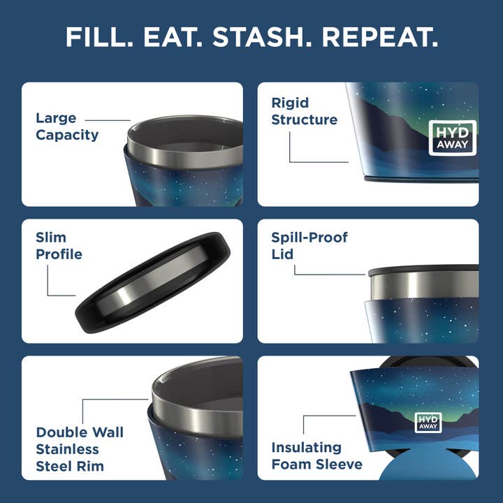 HYDAWAY – Tigela por atacado – Tigela isolada dobrável | 360 ml (1,5 xícara)3