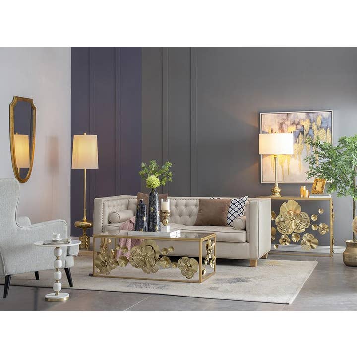 A&B Home Group Inc. - Venta al por mayor Lámparas decorativas/de escritorio - Lámpara de mesa D18x29.5" - Oro/Blanco11