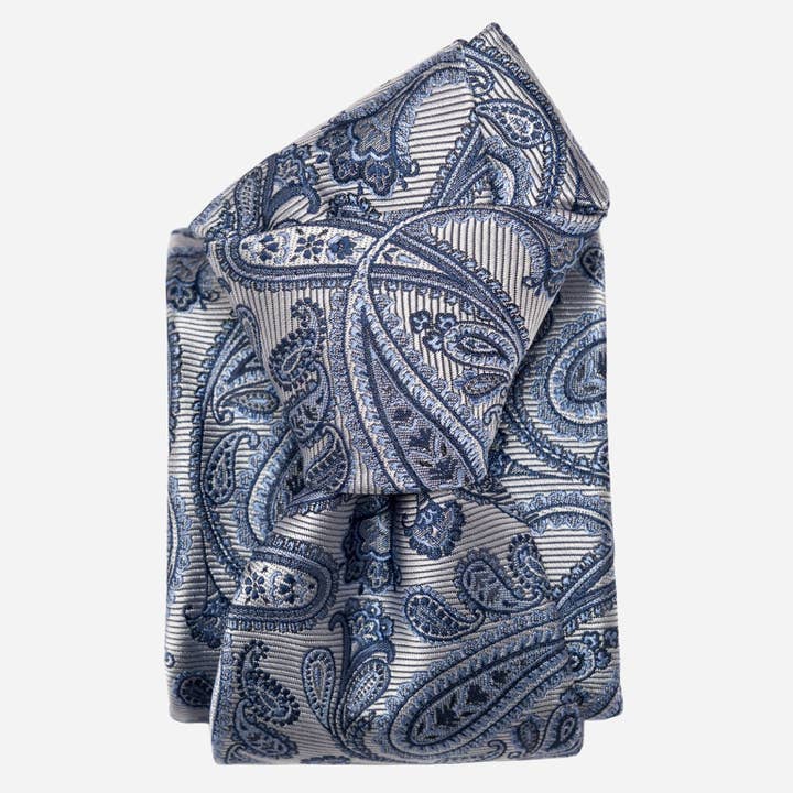 Palermo - Silk Jacquard Tie - Grey for wholesale by Elizabetta Made in Italy USA