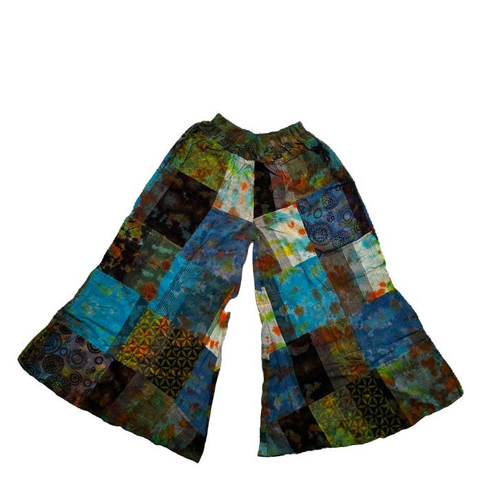 Pantalon large en patchwork (ST-PANT-MT-38) pour la vente par Shop Therapy