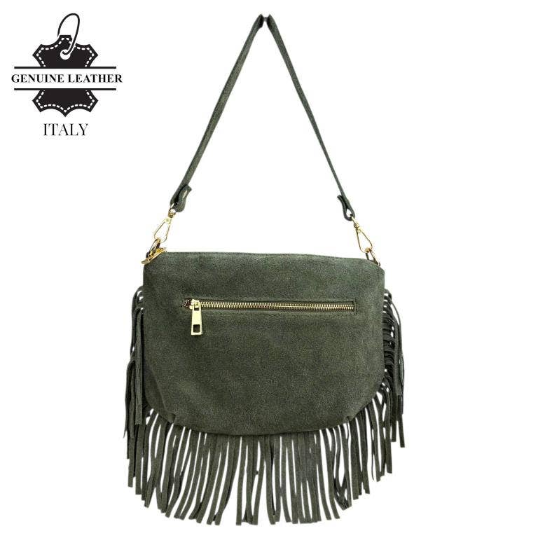 Chenson & Gorett – wholesale Shoulder bag – women's – Italian Suede Crossbody Bag with Fringes. Promo 580357