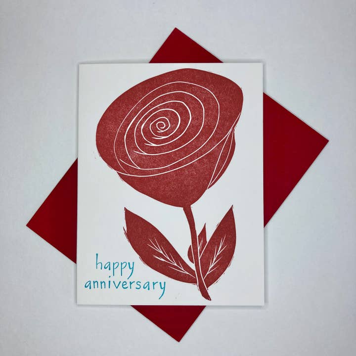 Happy Anniversary Letterpress Card voor wholesale door May Day Studio