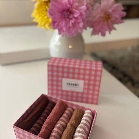 CHARMY - Wholesale Dinner & Cloth Napkin - Set of 6 cotton double gauze napkins, Petite Sienne model, Made in France1