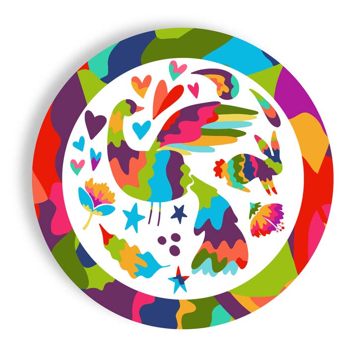 Assiettes en papier Joyful Otomi 16ct 7" séparées pour la vente par Fabuplates