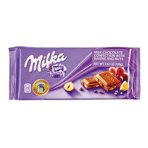 L&F Universal Goods - Wholesale Chocolate Bar - Milka Raisins & Nuts Bar 22/3.5OZ
