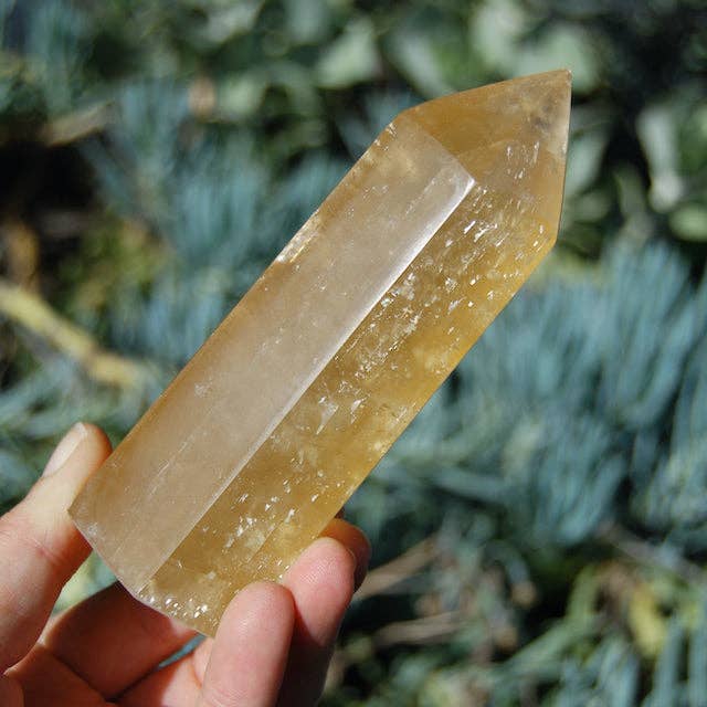 Caspar Curiosities - Wholesale Spiritual Stone/Crystal - ONE XL Pale Honey Calcite Crystal Tower, 5 to 7 inches2