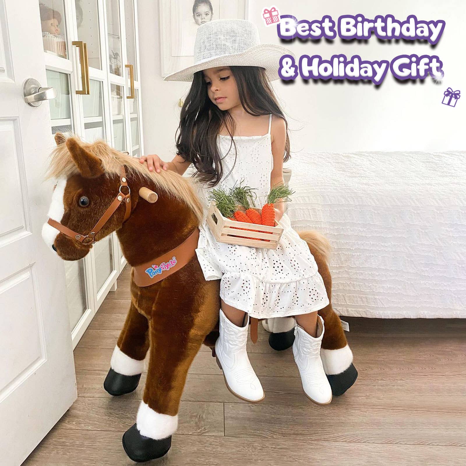 PonyCycle - Wholesale Rocking Horse - Kids - PonyCycle Ride-On Brown Horse | Plush Animal Riding Pony Toy9