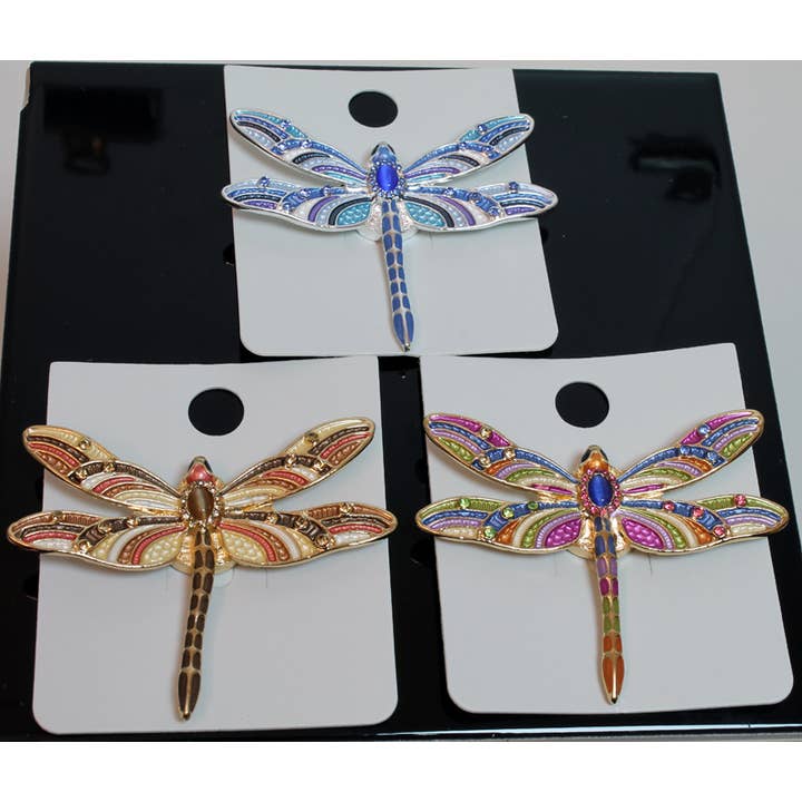 Magnetisk flerfärgad trollsländebrosch/sjalspänne för wholesale av Western Counties Wholesale