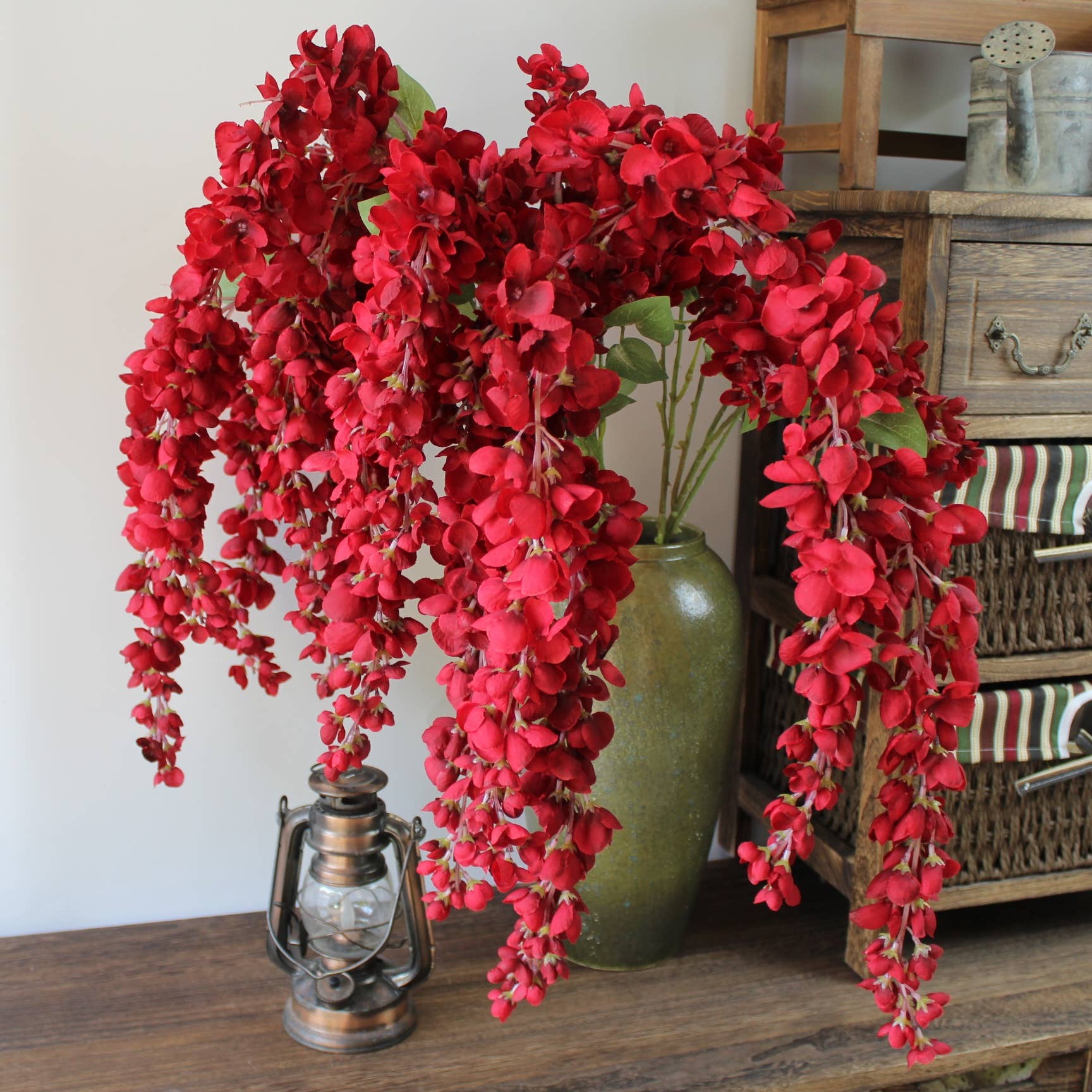 ACNITE(We cover U.S. import duties) - Wholesale Artificial Flowers - Red Wisteria wedding flower garland home decoration floral2