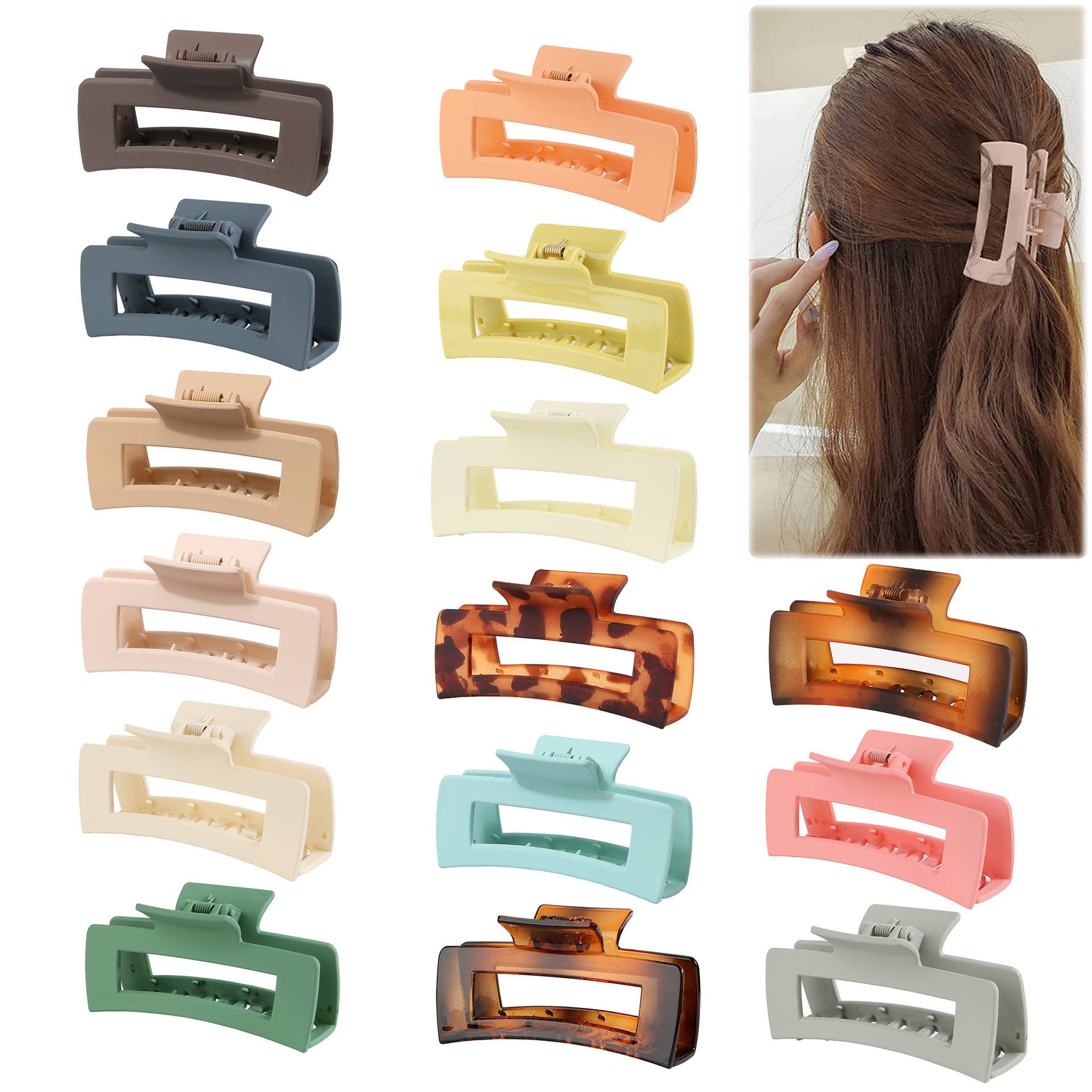 ACCITY - Wholesale Hair Clip - Women's - 4.1 Inch Matte PS Plastic Hair Claw Clip, Wholesal_CWAHA009136