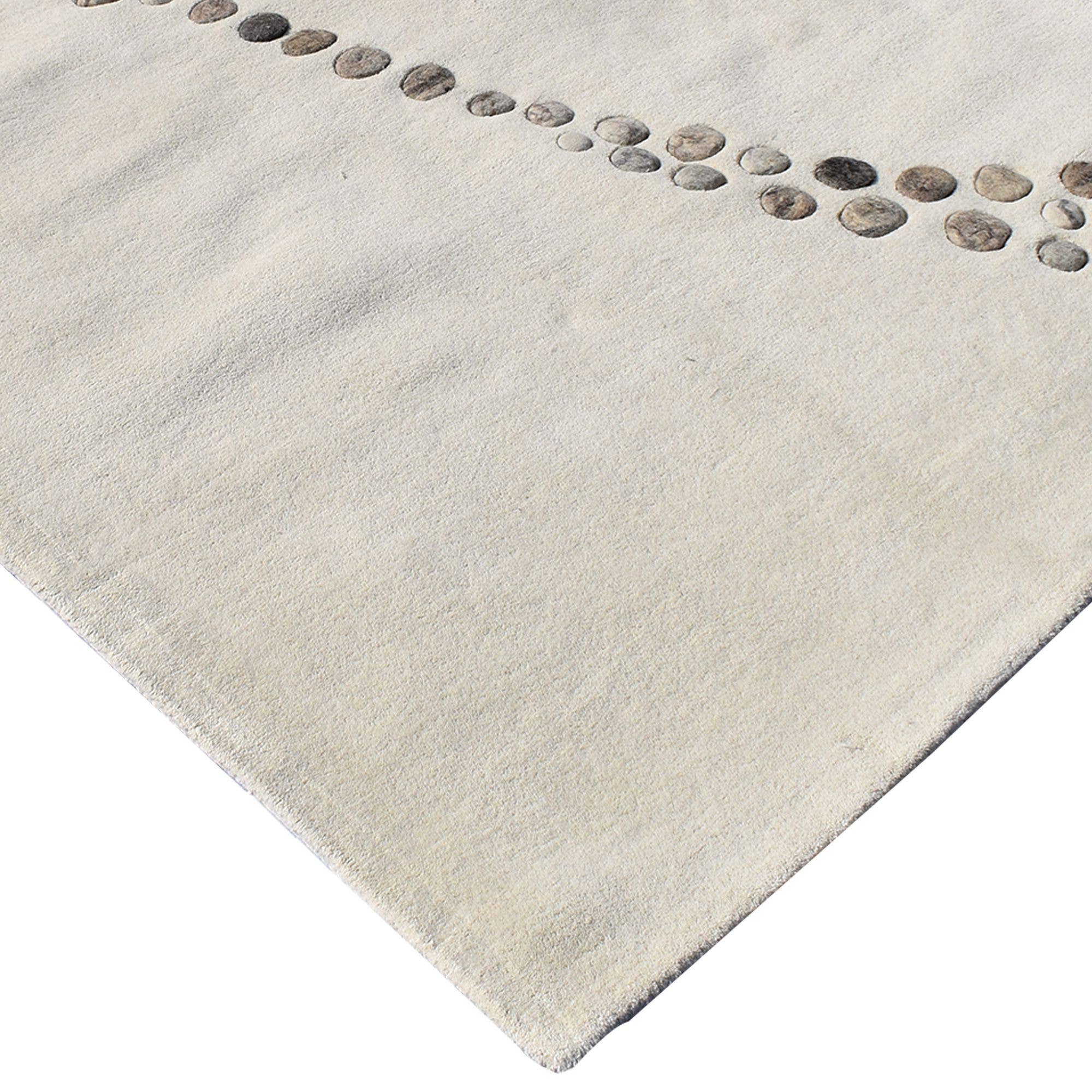 beige NOSTRAL handgetuft wollen vloerkleed voor woonkamer voor groothandel op Faire6