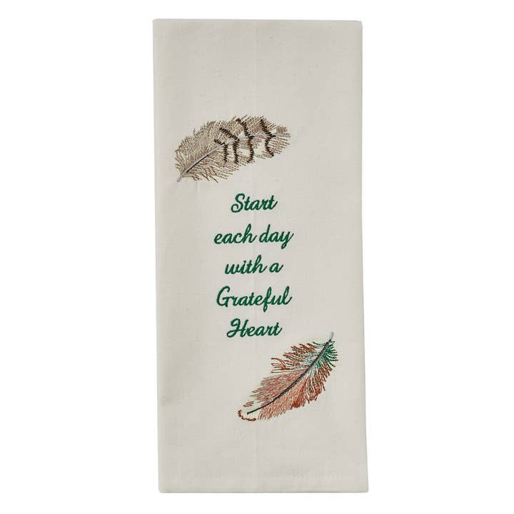 Start Each Day Embroidered Dishtowel for wholesale by Park Designs