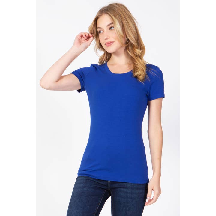 Round Neck Short Sleeve T Shirt Top for wholesale by UP CLOTHING