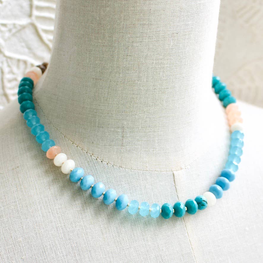 a.v. max – Colar com missangas/pérolas por atacado – Colar Gemma Medium Rondelle|16 Combinações de Pedras6