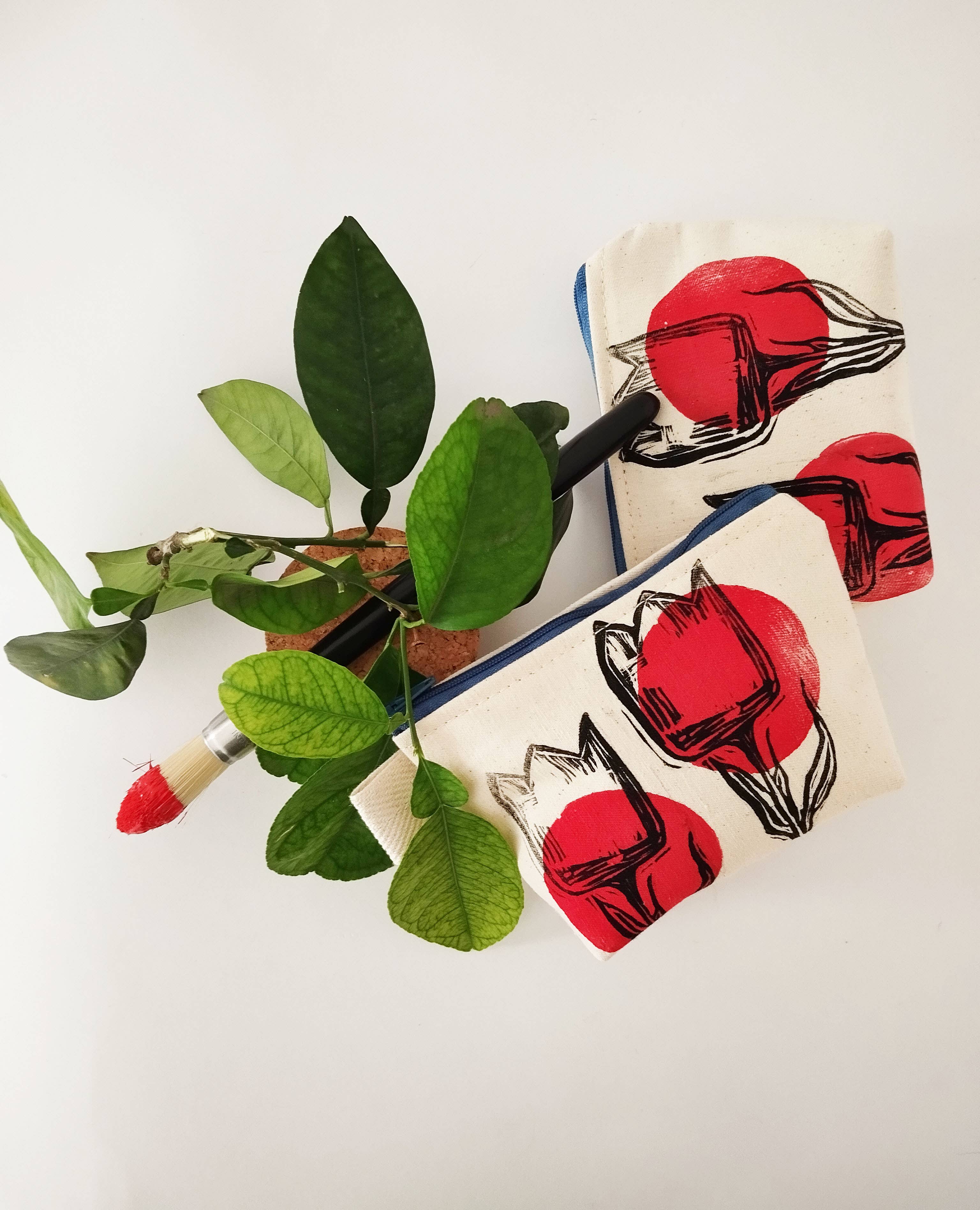 The Ink Job - Wholesale Pouch - Women's - Red Tulip Canvas Pouch4