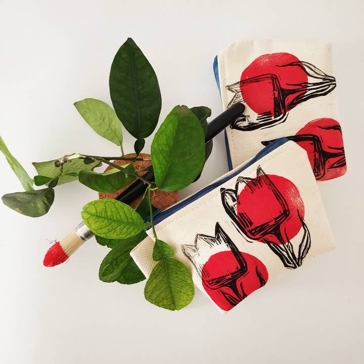 The Ink Job - Wholesale Pouch - Women's - Red Tulip Canvas Pouch4