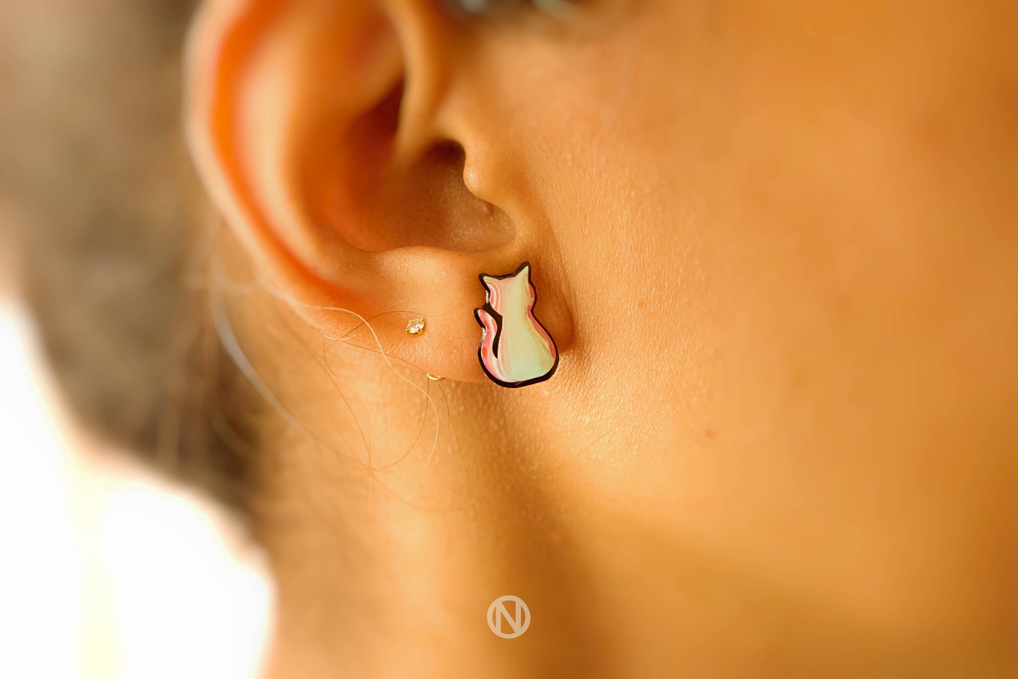Naoi - Wholesale Stud/Post Earrings - Cat Stud Earrings - Handmade to Order1