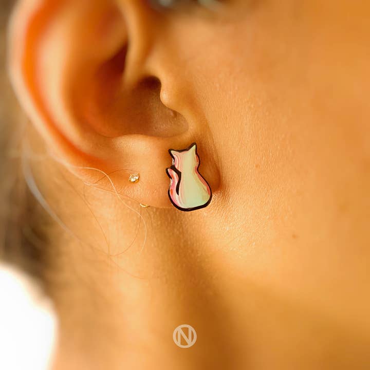 Naoi - Wholesale Stud/Post Earrings - Cat Stud Earrings - Handmade to Order1